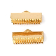 20 forgyldte endeled til flade armbånd - stål